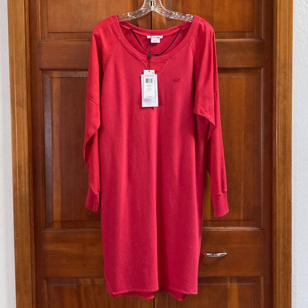 Lacoste Alligator Long Sleeve Red T-Shirt Dress - Size 42 EU/10 USA - New w/Tags